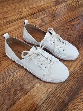 Lucky Brand White Low-Top Lace-Up Sneakers